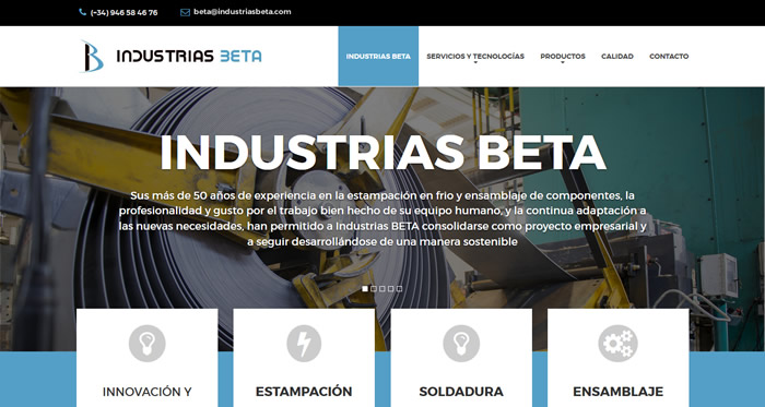 Página web Industrias Beta
