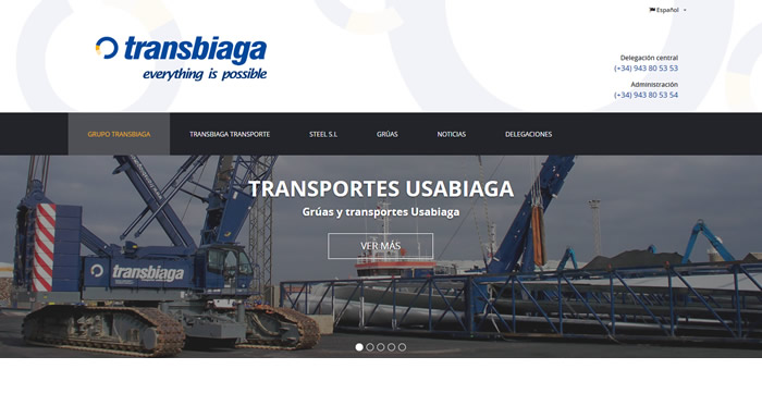 Nueva página web Grupo Transbiaga, Transportes Usabiaga