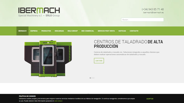 Página web Ibermach Special Machinery