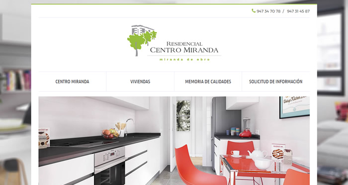 Página web Centro Residencial Miranda