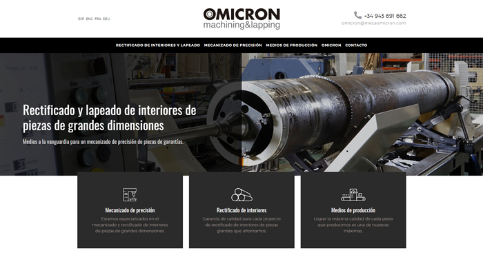 Renovación de página web e identidad corporativa de Omicron - Machining & Lapping