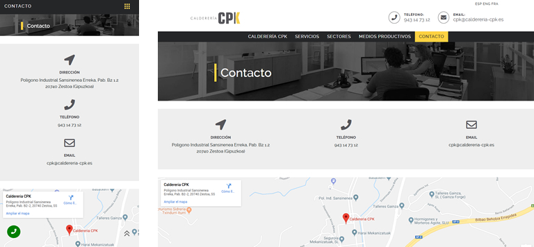 Renovación de página web y marca de Calderería Pako a CPK