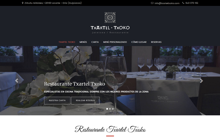 Renovación de página web Restaurante Txartel Txoko en Lasarte - Oria